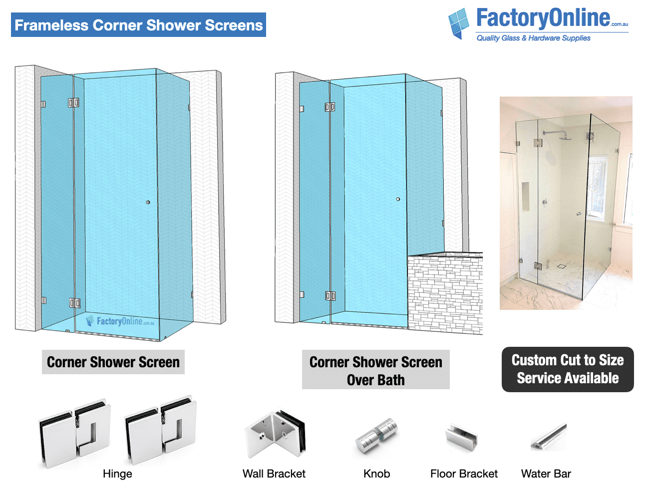 Corner shower deals screen